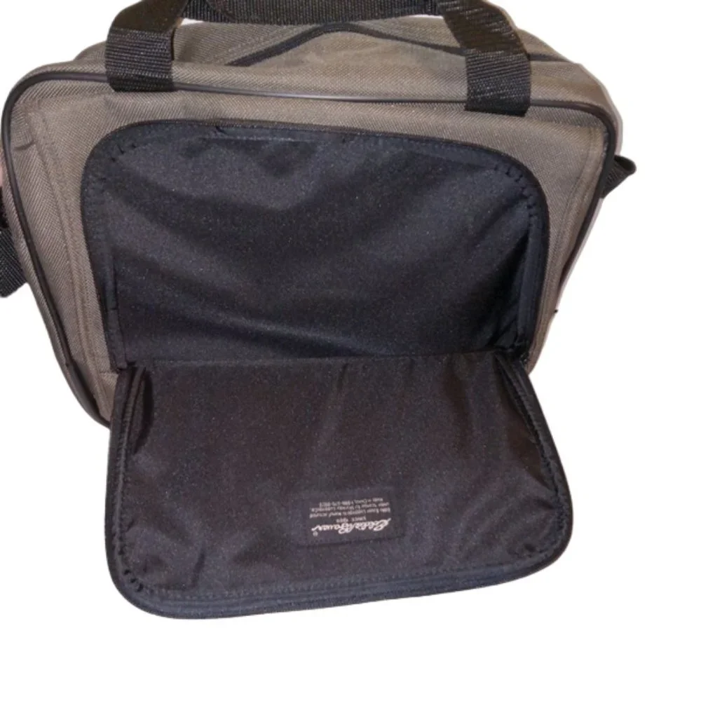 Eddie Bauer Juniper Green Canvas Travel Messenger Luggage Bag EUC